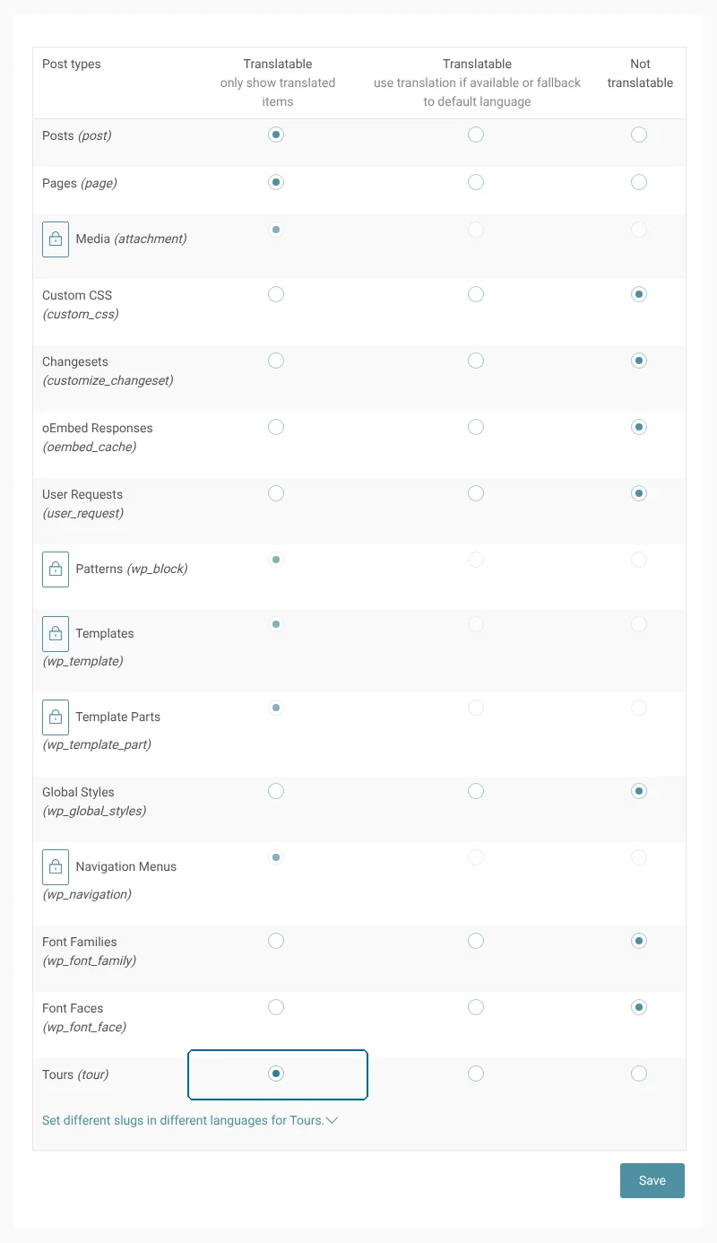 Setting custom post type to Translatable