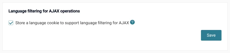 Enabling the language cookie that supports AJAX filtering on the front-end