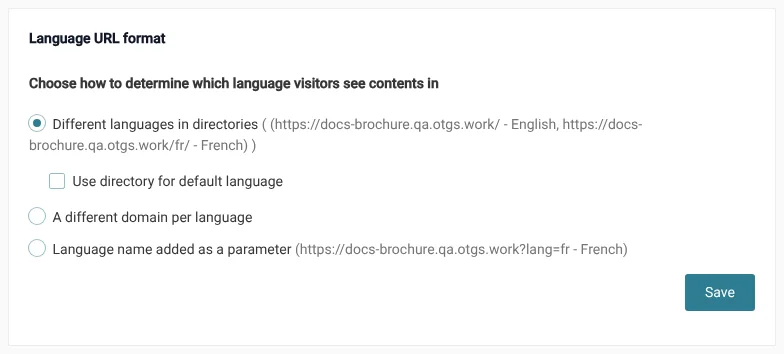 Language URL Options