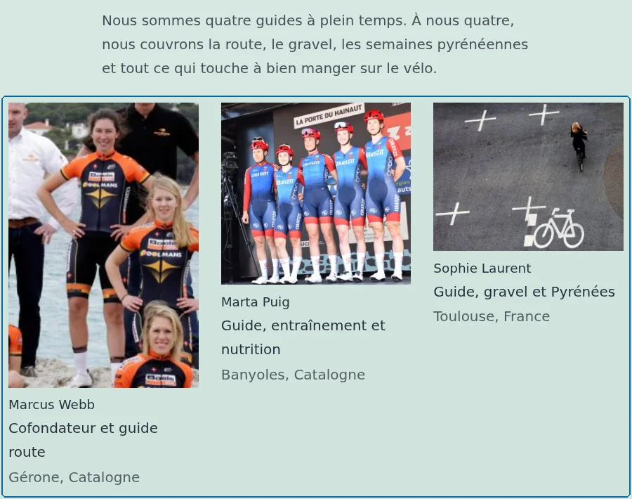 La même page d’équipe en français