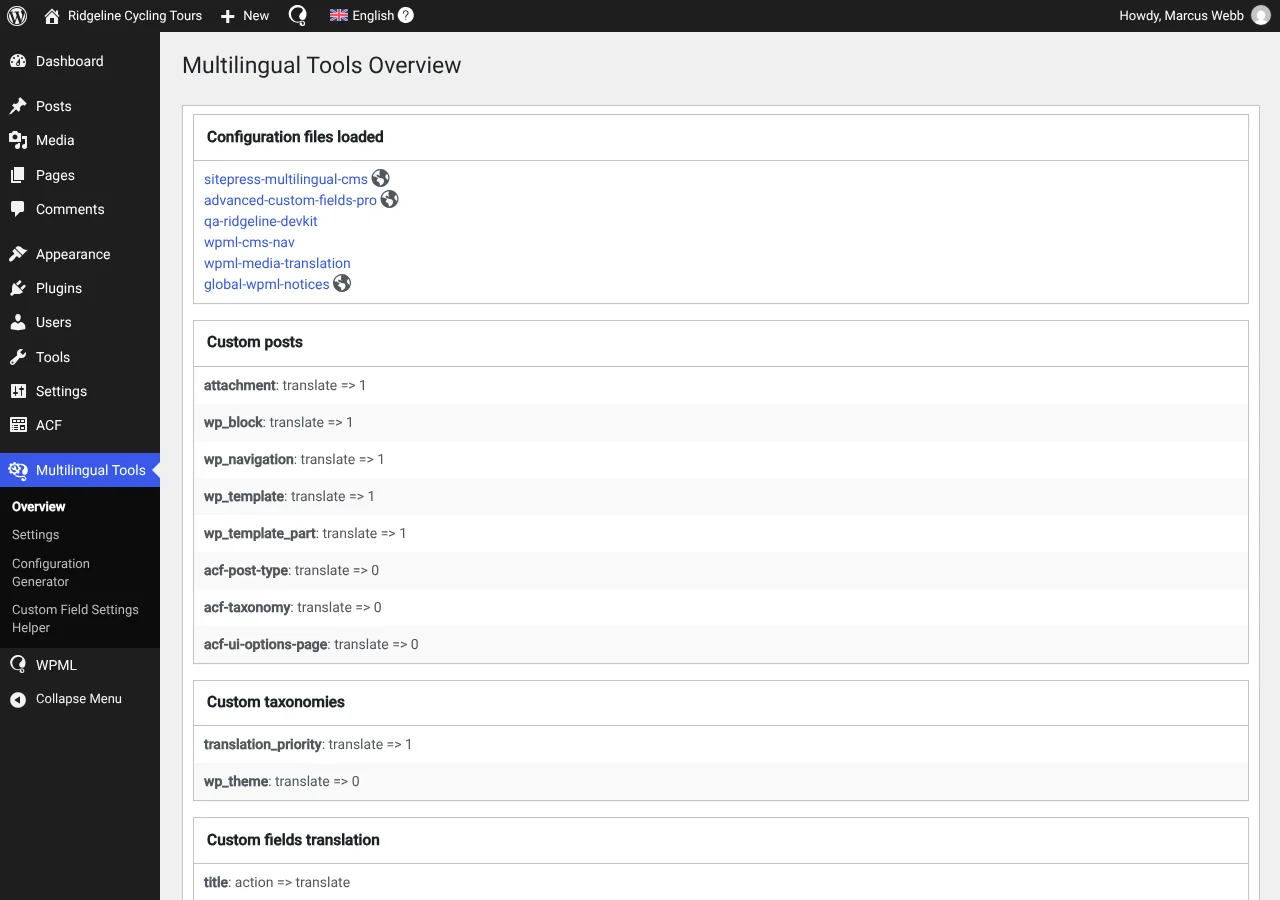 Multilingual Tools Overview page