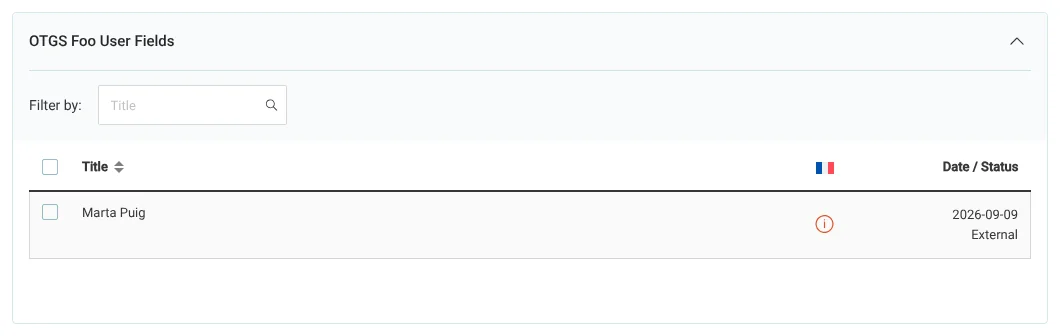 The same four fields as one package, on the Translations dashboard