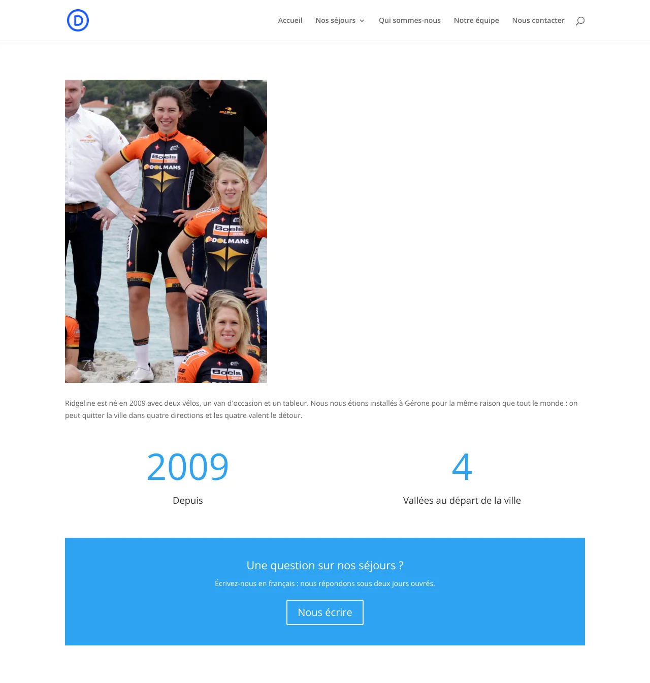About page in French