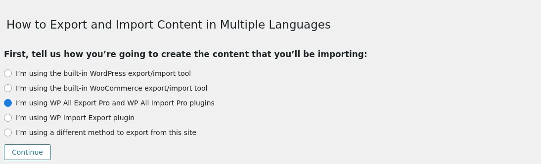 2番目の質問 – このサイトからのエクスポートに使用するツール。