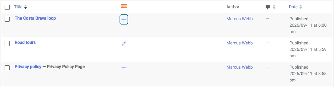Translating the page the slider appears on