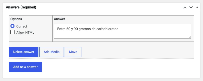 Manually adding translated answers
