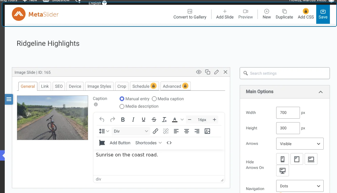 Adding slides to your slideshow