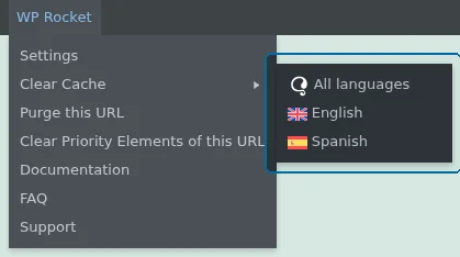 Clearing the cache for all languages or a specific language