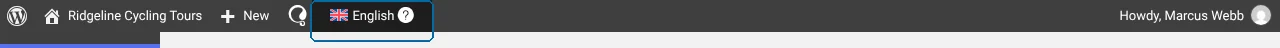 Language switcher in the top admin bar
