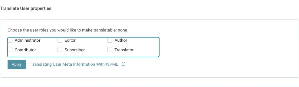 Making user properties translatable
