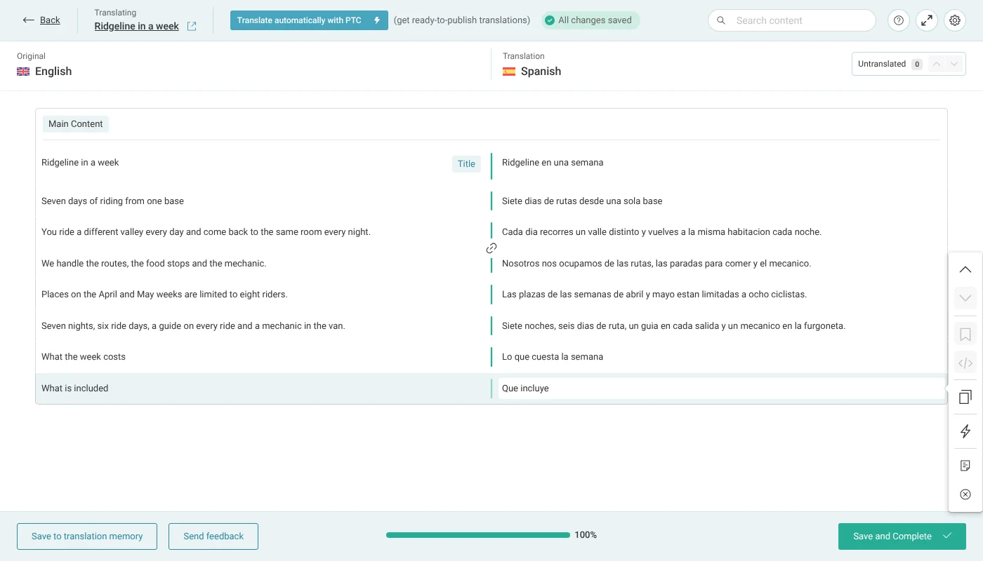 Translating a page built with the WPBakery and Advanced Translation Editor