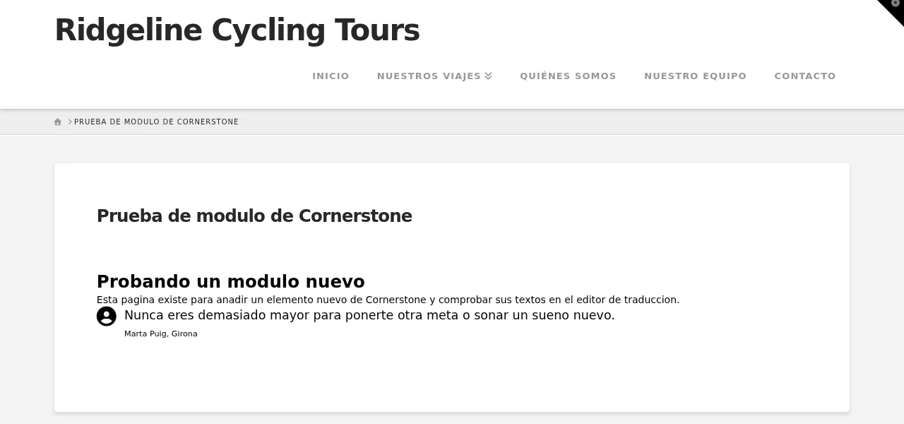 Translation working on the front end, in Spanish