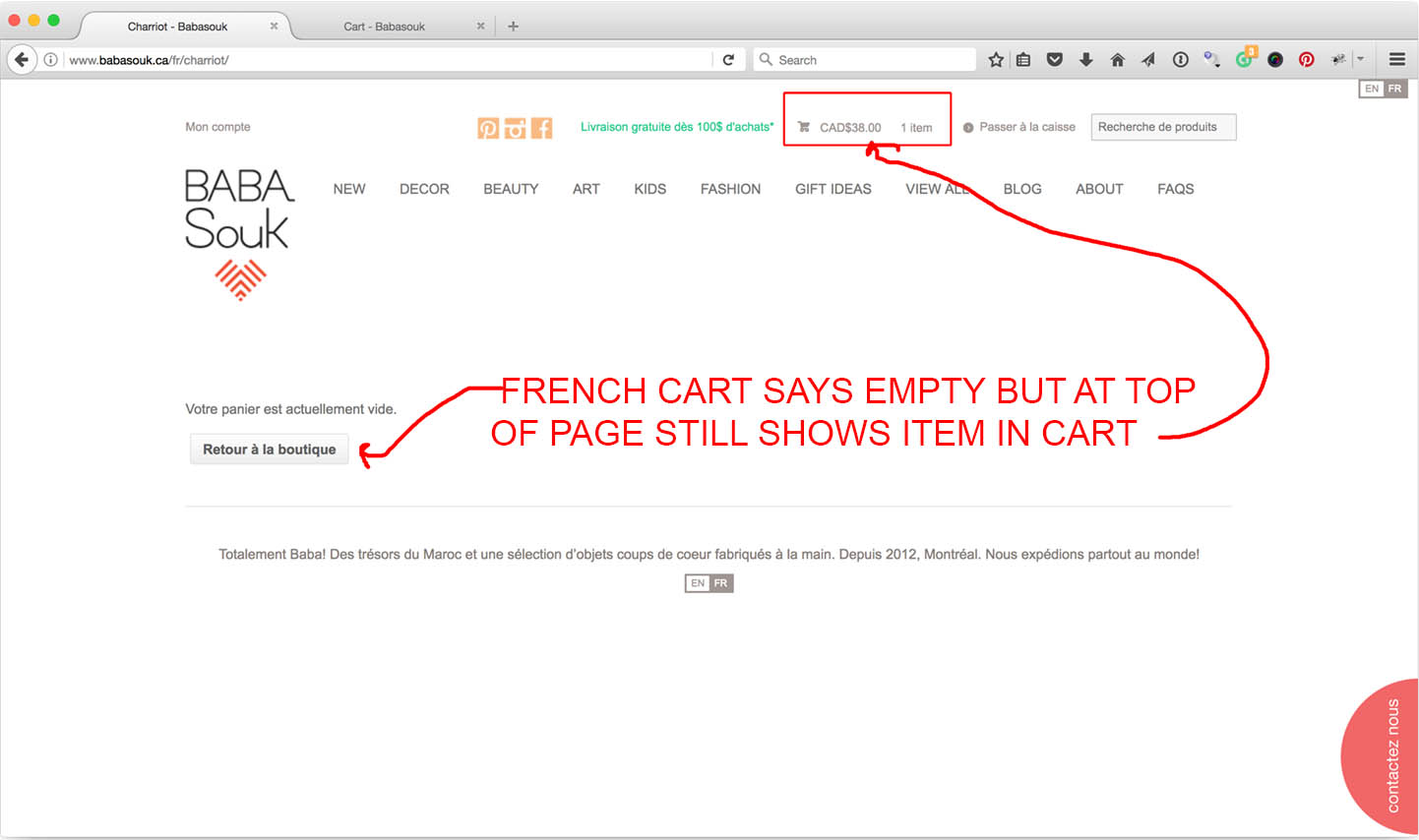 Staging Site Cart Works Live Sits Does Not Empty In Second Staging Site Cart Works Live Sits Does