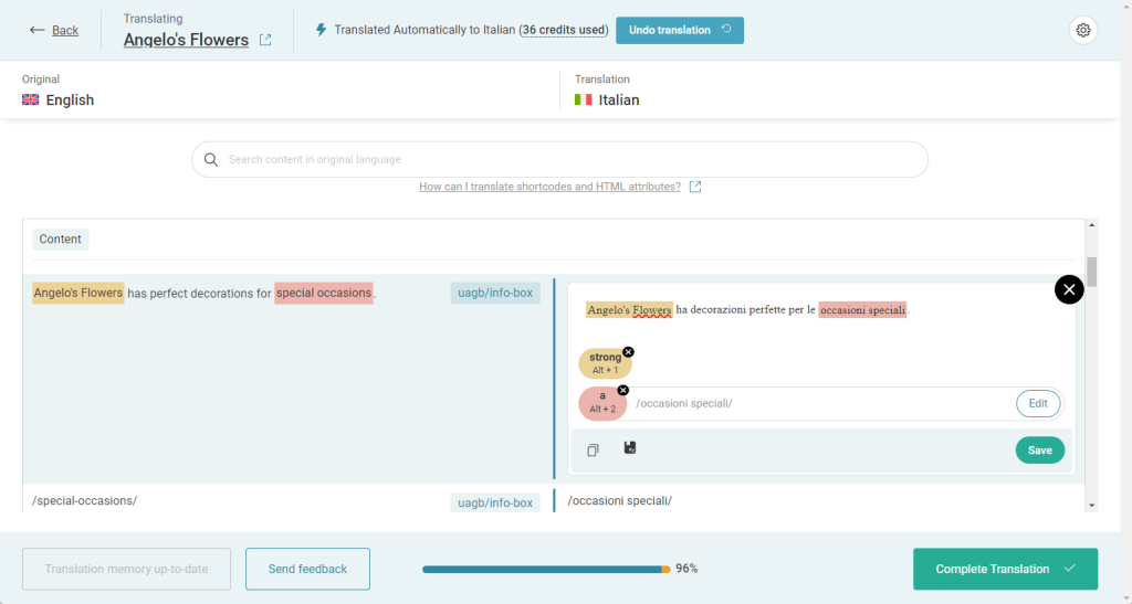 HTML Editing in the Advanced Translation Editor